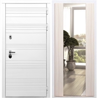 Белая входная дверь Morrison с Зеркалом СБ -16 Беленый дуб 28885