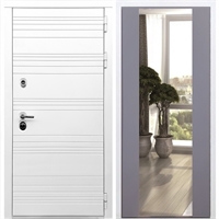 Белая входная дверь Morrison с Зеркалом СБ -16 Силк титан 28889