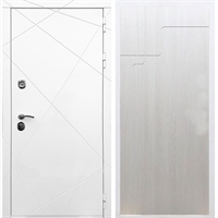 Белая Входная металлическая дверь Олимпия ФЛ-246 Лиственница беж 28926