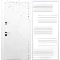 Белая Входная металлическая дверь Олимпия ФЛ-185 Белый силк сноу 28978