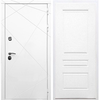 Белая Входная металлическая дверь Олимпия ФЛ-243 Белый ясень 29010