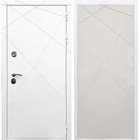 Белая Входная металлическая дверь Олимпия ФЛ-291 Софт шампань 29022