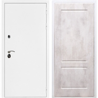 Входная металлическая дверь Триумф Белая шагрень ФЛ-117 Бетон светлый 31571