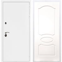 Входная металлическая дверь Триумф Белая шагрень ФЛ-128 Белый силк сноу 31592