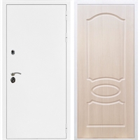Входная металлическая дверь Триумф Белая шагрень ФЛ-128 Лиственница беж 31598