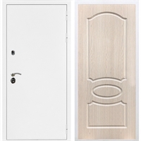 Входная металлическая дверь Триумф Белая шагрень ФЛ-128 Беленый дуб 31599