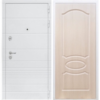 Входная белая дверь Италия ФЛ-128 Лиственница беж 34288