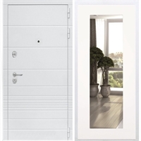 Входная белая дверь Италия Пастораль Белый Ясень с Зеркалом 34322