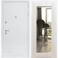 Входная белая дверь Италия Пастораль Сандал белый с Зеркалом 34323