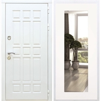 Входная белая дверь DALLAS Пастораль Белый Ясень с Зеркалом 32977