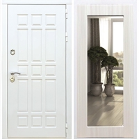 Входная белая дверь DALLAS Пастораль Сандал белый с Зеркалом 32978