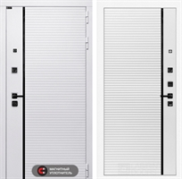 Входная белая дверь Лабиринт ROYAL 22 - Белый софт, черная вставка 3918946