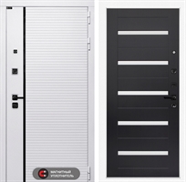 Входная белая дверь Лабиринт ROYAL 01 - Венге, стекло белое 3918968