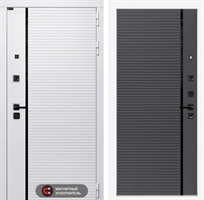 Входная белая дверь Лабиринт ROYAL 22 - Графит софт, черная вставка 3918956