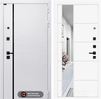 Входная белая дверь Лабиринт ROYAL с зеркалом 19 - Белый софт 3918953