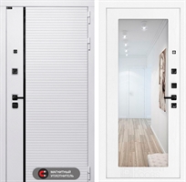 Входная белая дверь Лабиринт ROYAL с зеркалом 18 - Белое дерево 3918955