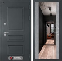 Входная металлическая дверь Лабиринт Атлантик с Зеркалом Максимум - Бетон светлый 40963