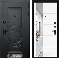 Входная металлическая дверь Лабиринт GRAND с Зеркалом 19 - Белый софт 42233