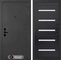 Входная металлическая дверь Лабиринт ACUSTIC 01 - Венге, стекло белое 42314