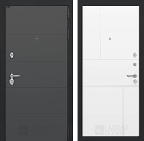 Входная металлическая дверь Лабиринт ART графит 21 - Белый софт 42346
