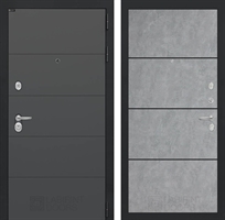Входная металлическая дверь Лабиринт ART графит 25 - Бетон светлый, черный молдинг 42353
