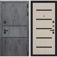 Входная металлическая дверь Лабиринт INFINITY 01 - Беленый дуб, стекло черное 42488