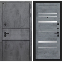 Входная металлическая дверь Лабиринт INFINITY 20 - Бетон темный, зеркальные вставки 42498