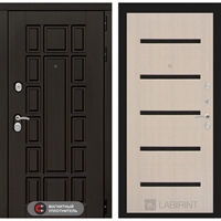 Входная металлическая дверь Лабиринт Нью-Йорк 01 - Беленый дуб, стекло черное 1647801