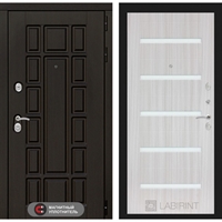 Входная металлическая дверь Нью-Йорк 01 - Сандал белый, стекло белое 1647802