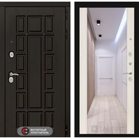 Входная металлическая дверь Лабиринт Нью-Йорк с Зеркалом Максимум - Сандал белый 1476317