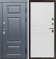 Входная металлическая дверь с терморазрывом Интерма Горизонт Белый матовый 42660