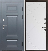 Входная металлическая дверь с терморазрывом Интерма Лучи Белый матовый 42645