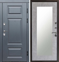 Входная металлическая дверь с терморазрывом Интерма Триумф с зеркалом Бетон светлый 42634