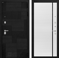 Входная металлическая дверь Лабиринт Pazl-Пазл 22 - Белый софт, черная вставка 43403