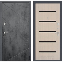 Входная металлическая дверь Лабиринт LOFT 01 - Беленый дуб, стекло черное 43486