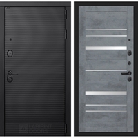 Входная металлическая дверь Лабиринт VOLCANO 20 - Бетон темный, зеркальные вставки 43609