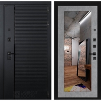 Входная металлическая дверь Лабиринт PIANO с зеркалом 18 - Бетон светлый 44367