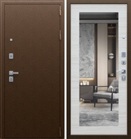 Входная металлическая дверь АСД Спартак с Зеркалом Акация светлая 7165