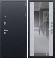 Входная металлическая дверь АСД Спартак Б с зеркалом СБ-16 Букле Графит / Бетон светлый 8365