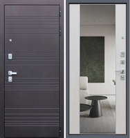 Входная металлическая дверь АСД Дуэт с Зеркалом СБ-16 Белая лиственница 7215