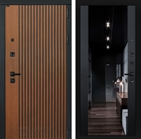 Входная металлическая дверь Лабиринт STORM с Зеркалом тонированным Максимум - Черный кварц 4049886