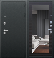 Входная металлическая дверь АСД NEXT-1 | Венге поперечный с зеркалом 44870