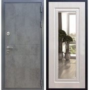 Входная металлическая дверь Гранит Бетон ФЛ-120 с Зеркалом Лиственница беж 27520