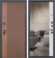 Входная дверь с зеркалом АСД Вельвет - Капучино 47094