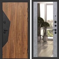 Входная металлическая дверь Авангард фл-251 с зеркалом Бетон темный 46812