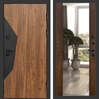 Входная металлическая дверь Авангард фл-252 с зеркалом Дуб 46813