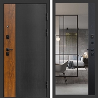 Входная дверь Престиж black с зеркалом фацет Черный кварц 47405