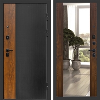 Входная дверь Престиж black фл-252 с зеркалом Дуб 47392