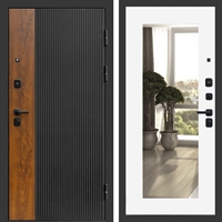 Входная дверь Престиж black фл-251 с зеркалом Белый софт 47402