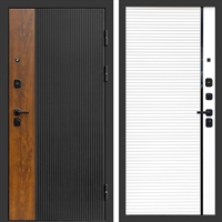 Входная дверь Престиж black фл-248 Белый матовый, черная вставка 47383